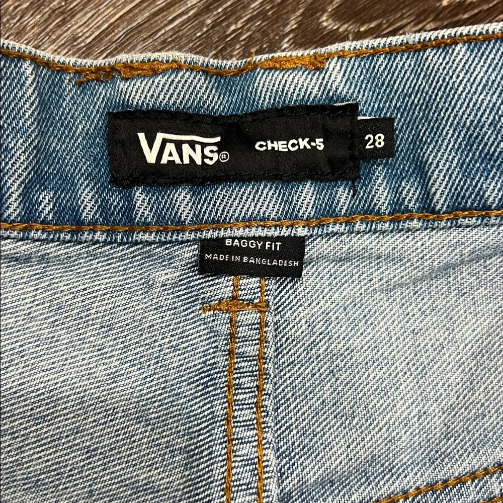 VANS Check-5 Baggy Denim Pants Color: Stonewash Blue